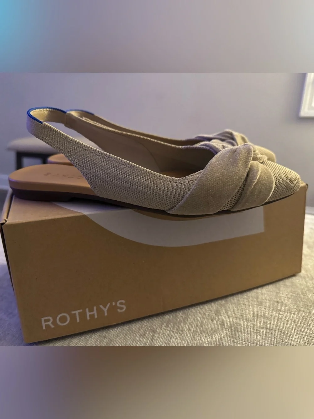 Rothy's The Twist Point Slingback in Brioche Size 8 New